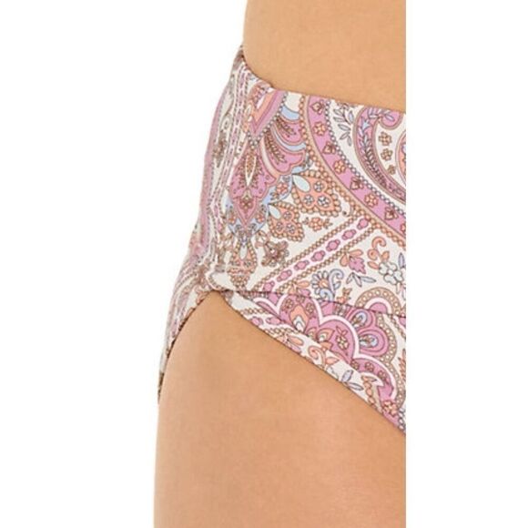 NWT FRESHWATER High-Waisted Swim Bottoms Sz S Paisley Bathing Swimsuit Tankini - Picture 3 of 7